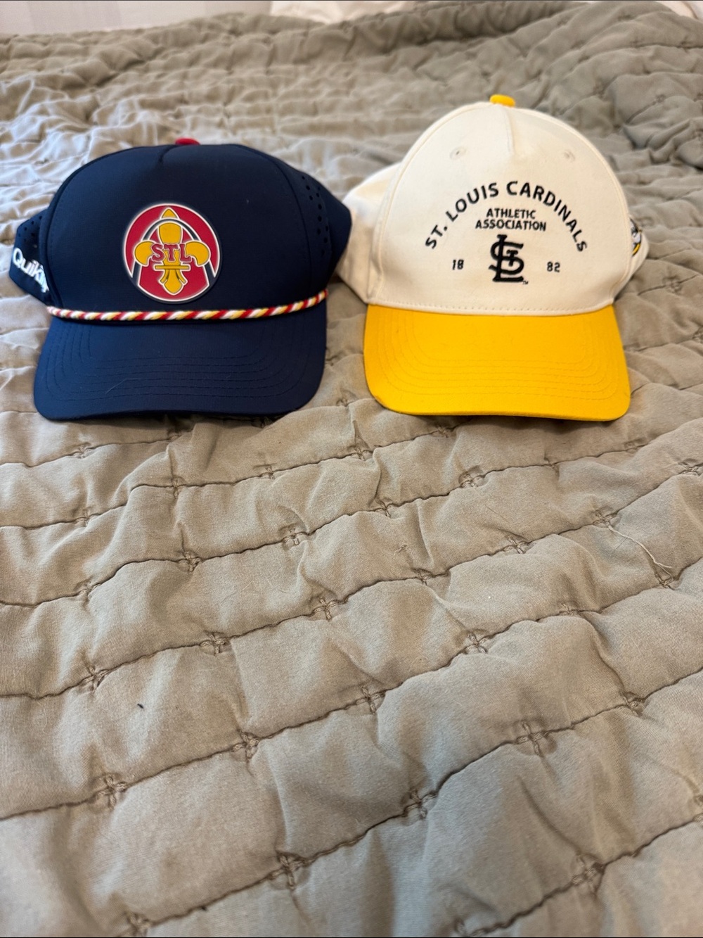 STL Cardinal and quick trip collab hat. STL Cardinal and Mizzou collab hat.